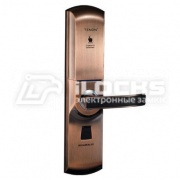 Биометрический электронный замок для двери F3150 Red Copper